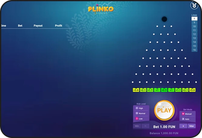 Plinko υψηλοί πολλαπλασιαστές κερδών