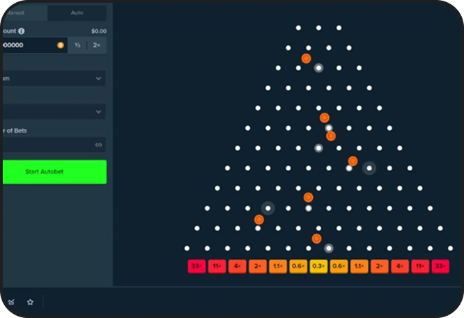 Plinko παιχνίδι με πολλαπλασιαστές κέρδους